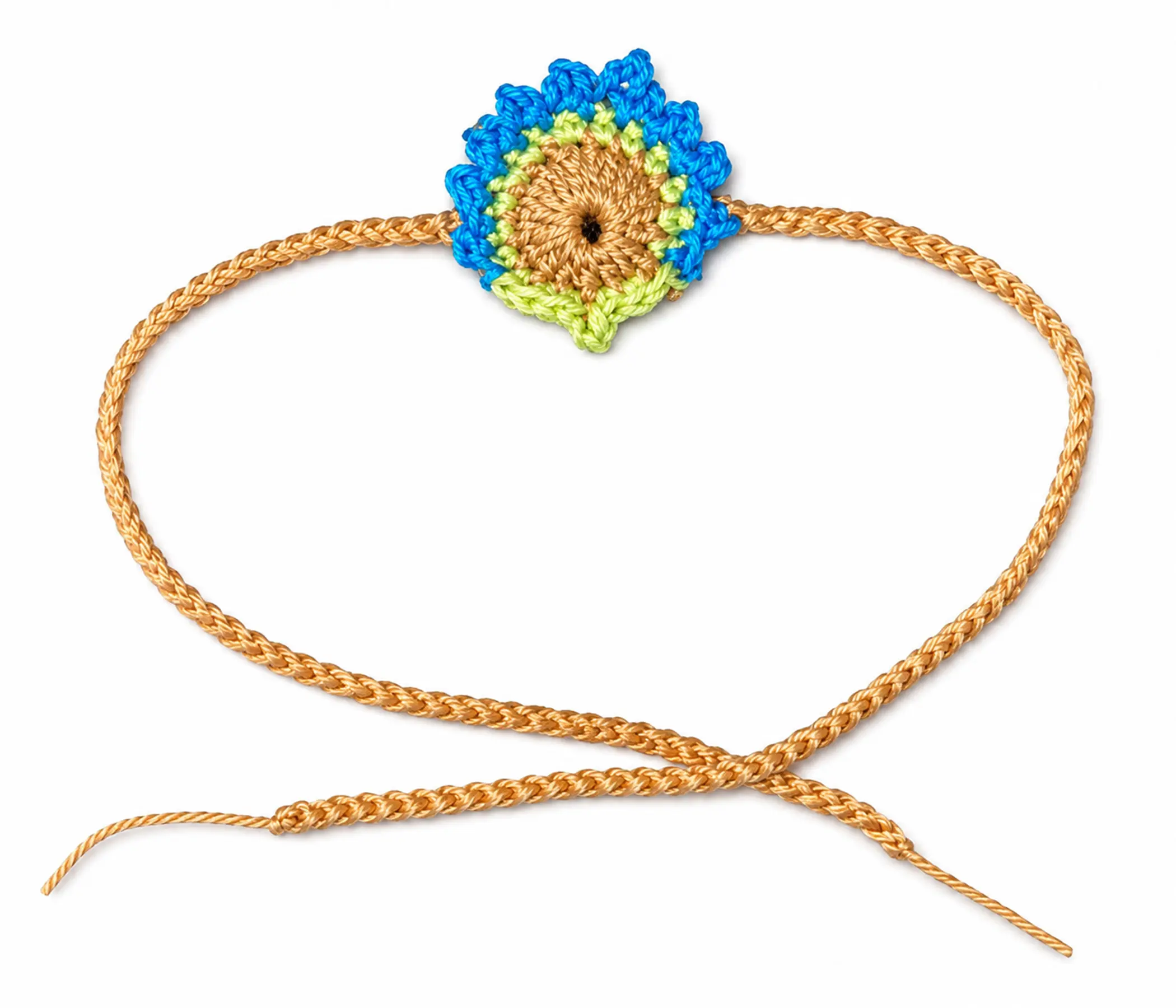 Peacock Floral Handcrafted Crochet Rakhi for Raksha Bandhan